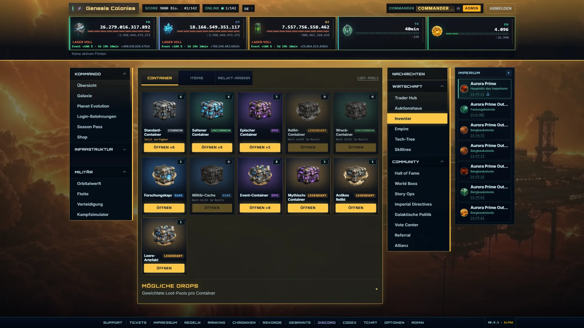Inventory & Cases